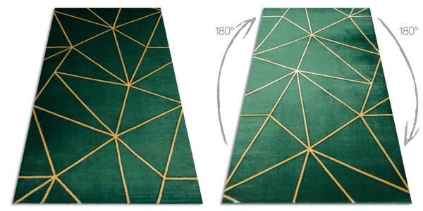 Exclusiv EMERALD covor 1013 glamour, stilat, geometric sticla verde / aur