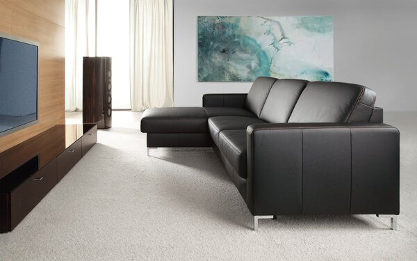 Colțar lemn masiv BASIC, 232 × 85 × 165 cm - Stânga