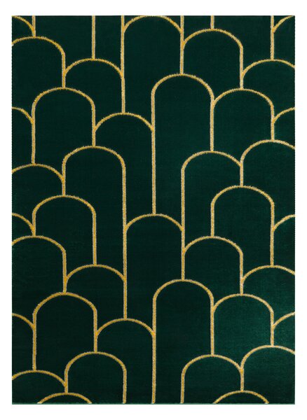 Exclusiv EMERALD covor 1021 glamour, stilat, art deco, sticla verde / aur