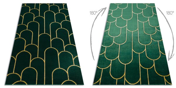 Exclusiv EMERALD covor 1021 glamour, stilat, art deco, sticla verde / aur