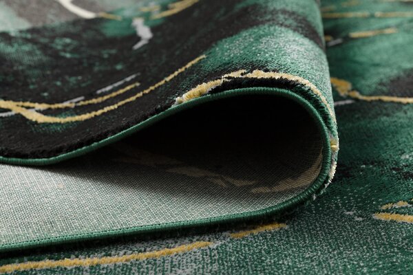 Exclusiv EMERALD covor 1018 glamour, stilat, marmură sticla verde / aur