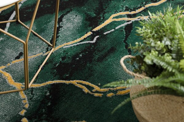 Exclusiv EMERALD covor 1018 glamour, stilat, marmură sticla verde / aur