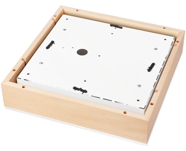 Plafonieră NATURAL SQUARE 4xE27/15W/230V 39x39 cm pin/alb