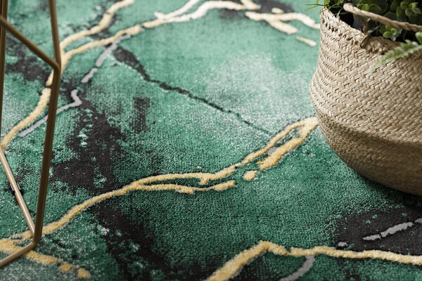 Exclusiv EMERALD covor 1018 glamour, stilat, marmură sticla verde / aur