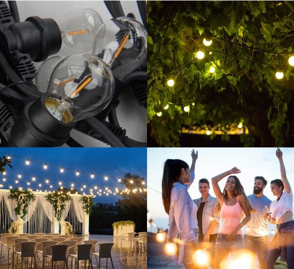 Lanț decorativ de exterior MIMOSA 10xE27/1,3W/230V IP44 10 m