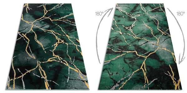 Exclusiv EMERALD covor 1018 glamour, stilat, marmură sticla verde / aur