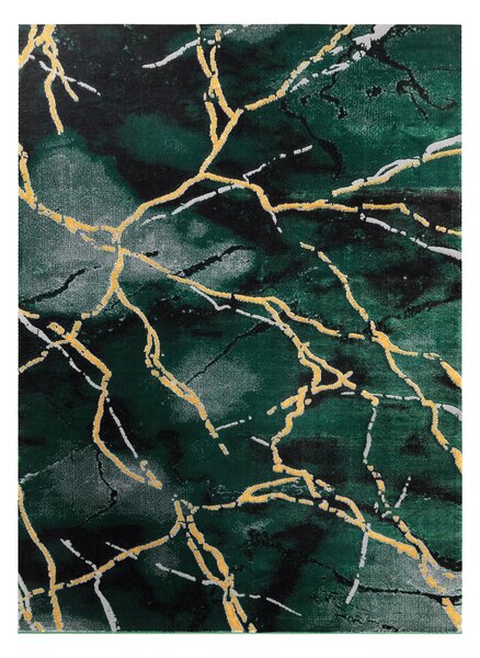 Exclusiv EMERALD covor 1018 glamour, stilat, marmură sticla verde / aur