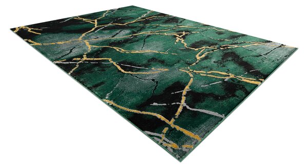 Exclusiv EMERALD covor 1018 glamour, stilat, marmură sticla verde / aur