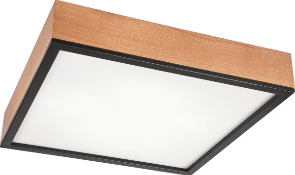 Plafonieră OAK SQUARE 4xE27/15W/230V 48x48 cm stejar/negru
