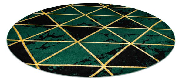 Exclusiv EMERALD covor 1020 cerc - glamour, stilat, marmură, triunghiurile sticla verde / aur