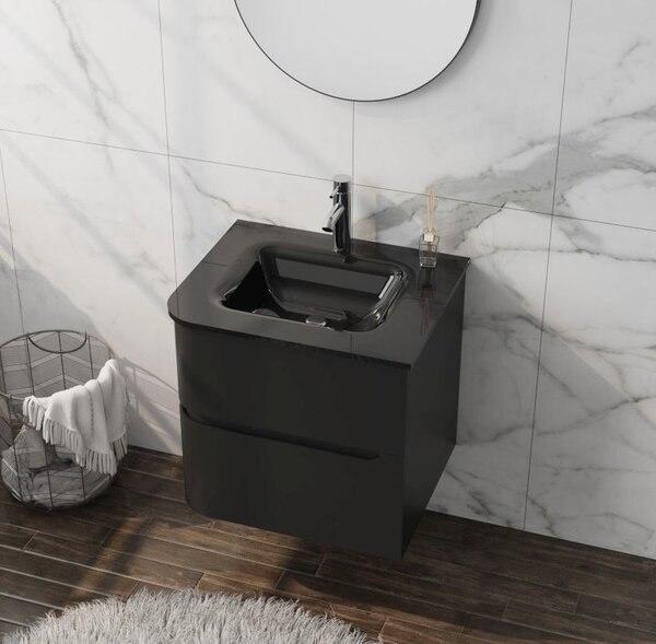 LaVita Atlanta lavoar cu dulap 60 cm negru 5900378335573