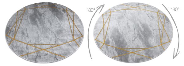 Exclusiv EMERALD covor 1022 cerc - glamour, stilat, marmură, geometric gri / aur