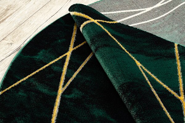 Exclusiv EMERALD covor 1022 cerc - glamour, stilat, marmură, geometric sticla verde / aur