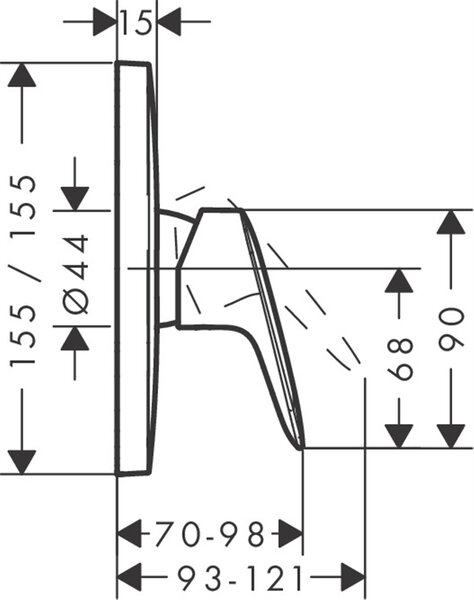 Hansgrohe Logis baterie de duș ascuns negru 71605670