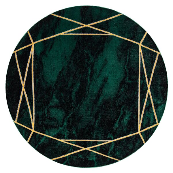 Exclusiv EMERALD covor 1022 cerc - glamour, stilat, marmură, geometric sticla verde / aur