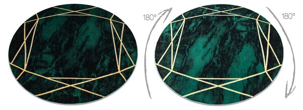 Exclusiv EMERALD covor 1022 cerc - glamour, stilat, marmură, geometric sticla verde / aur