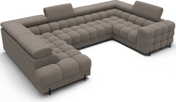 Colțar lemn masiv Formă U Extensibil Factory 346x205cm Personalizabil - Cotiera pe partea dreapta