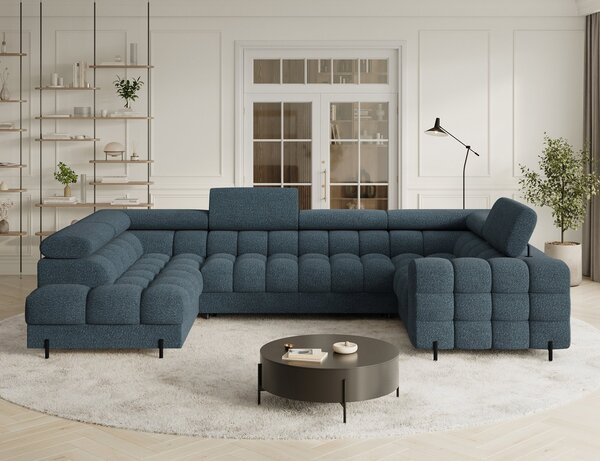 Colțar lemn masiv Formă U Extensibil Factory 346x205cm Personalizabil - Cotiera pe partea dreapta