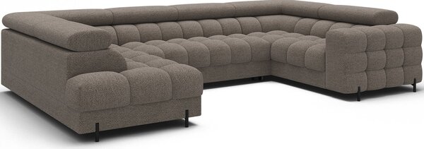 Colțar lemn masiv Formă U Extensibil Factory 346x205cm Personalizabil - Cotiera pe partea dreapta