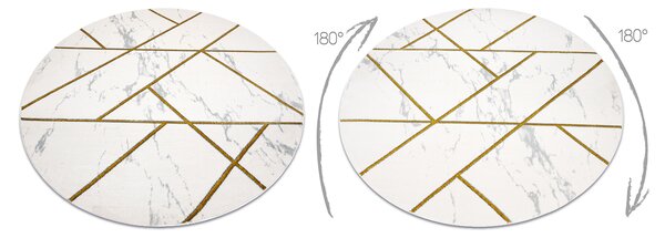 Exclusiv EMERALD covor 1012 cerc - glamour, stilat, marmură, geometric cremă / aur
