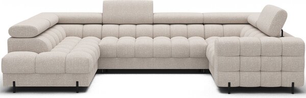 Colțar lemn masiv Formă U Extensibil Factory 346x205cm Personalizabil - Cotiera pe partea dreapta
