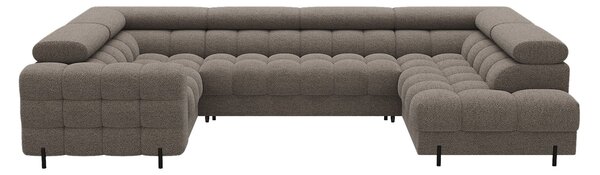 Colțar lemn masiv Formă U Extensibil Factory 346x205cm Personalizabil - Cotiera pe partea dreapta