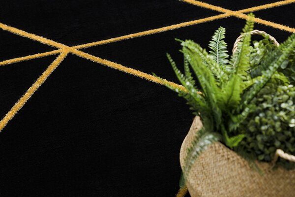 Exclusiv EMERALD covor 1012 cerc - glamour, stilat, marmură, geometric negru / aur