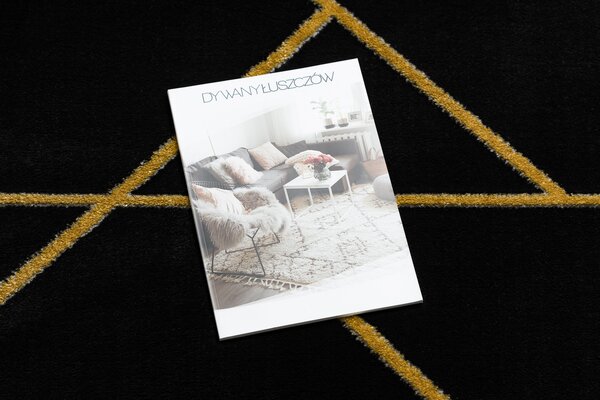 Exclusiv EMERALD covor 1012 cerc - glamour, stilat, marmură, geometric negru / aur