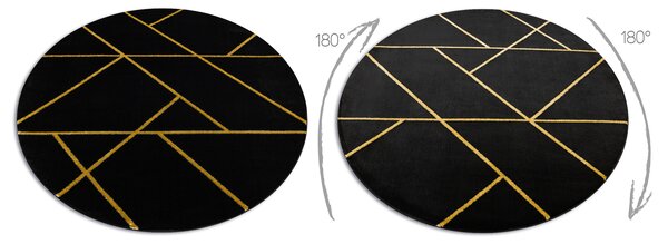 Exclusiv EMERALD covor 1012 cerc - glamour, stilat, marmură, geometric negru / aur