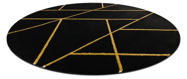 Exclusiv EMERALD covor 1012 cerc - glamour, stilat, marmură, geometric negru / aur