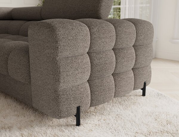 Colțar lemn masiv Formă U Extensibil Factory 346x205cm Personalizabil - Cotiera pe partea dreapta