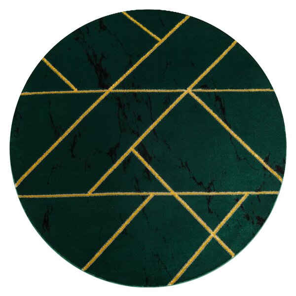 Exclusiv EMERALD covor 1012 cerc - glamour, stilat, marmură, geometric sticla verde / aur