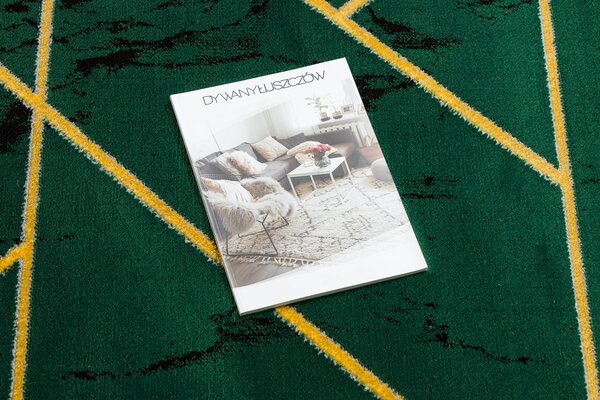 Exclusiv EMERALD covor 1012 cerc - glamour, stilat, marmură, geometric sticla verde / aur