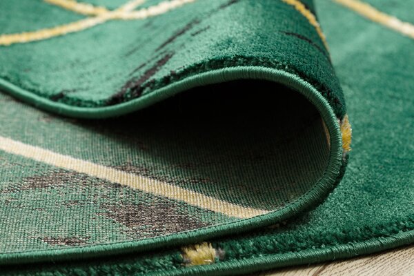 Exclusiv EMERALD covor 1012 cerc - glamour, stilat, marmură, geometric sticla verde / aur