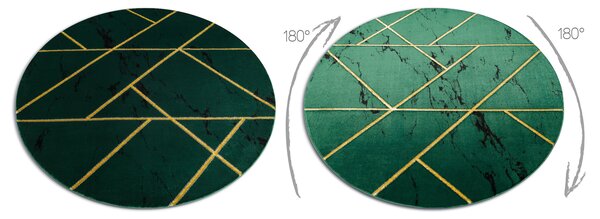 Exclusiv EMERALD covor 1012 cerc - glamour, stilat, marmură, geometric sticla verde / aur