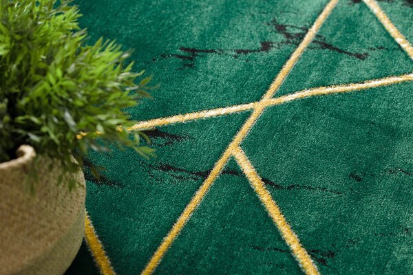 Exclusiv EMERALD covor 1012 cerc - glamour, stilat, marmură, geometric sticla verde / aur