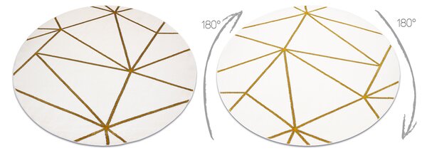 Exclusiv EMERALD covor 1013 cerc - glamour, stilat, geometric cremă / aur