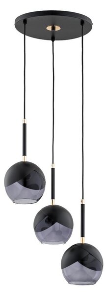 Lustră pe cablu MILTONA 3xE27/60W/230V negru/gri