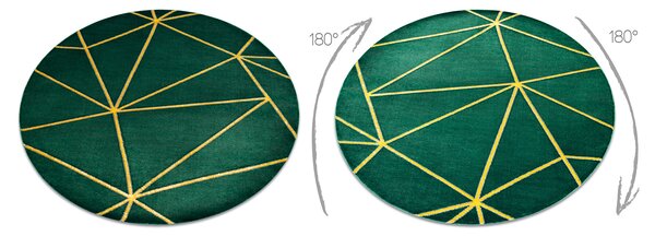Exclusiv EMERALD covor 1013 cerc - glamour, stilat, geometric sticla verde / aur