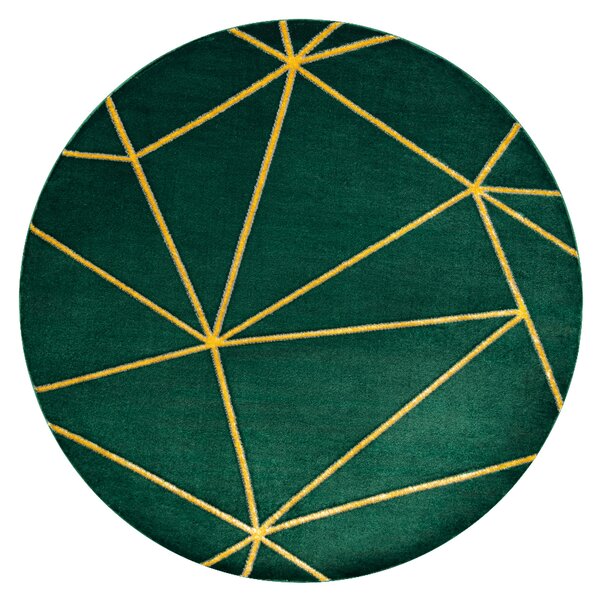 Exclusiv EMERALD covor 1013 cerc - glamour, stilat, geometric sticla verde / aur