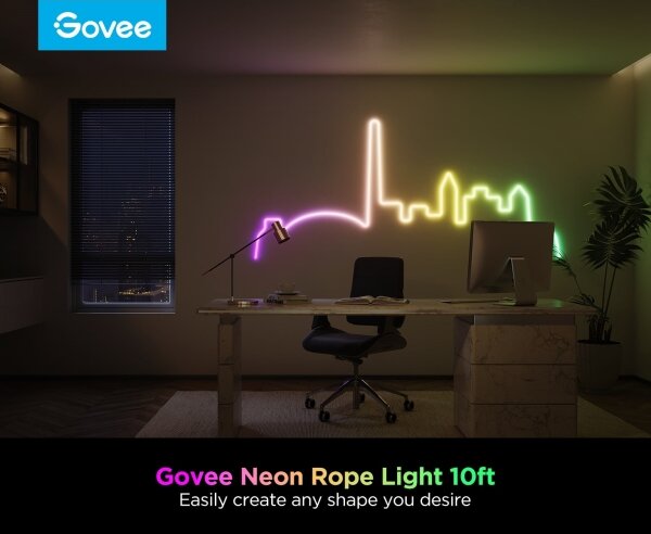 Bandă LED flexibilă Govee Neon 2 MATTER 3m RGBIC Wi-Fi