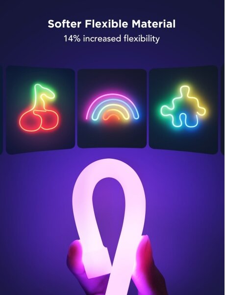 Bandă LED flexibilă Govee Neon 2 MATTER 5m RGBIC Wi-Fi IP67