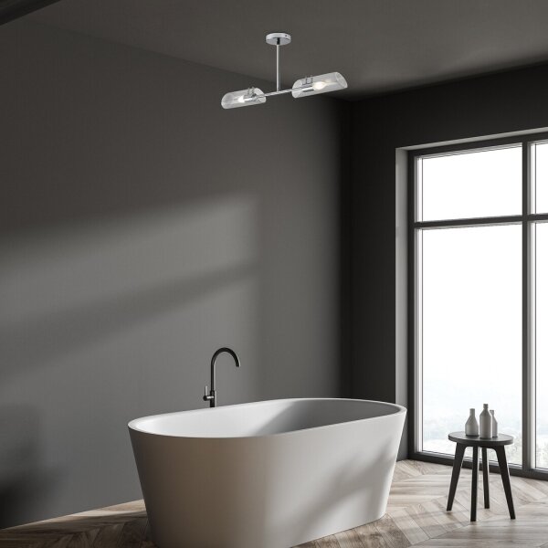 Lustră pe tijă pentru baie Rabalux 75030 TEODORO 2xE14/12W/230V IP44 crom