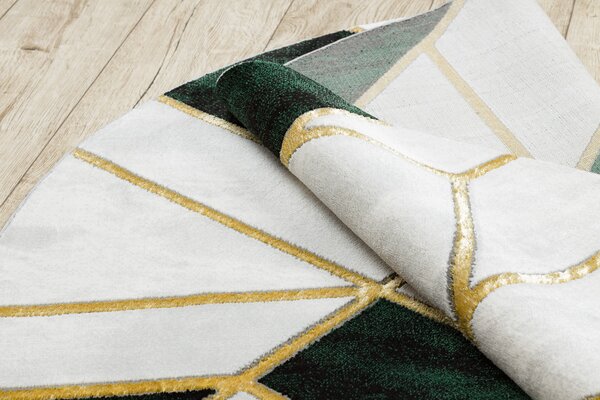 Exclusiv EMERALD covor 1015 cerc - glamour, stilat, marmură, geometric sticla verde / aur