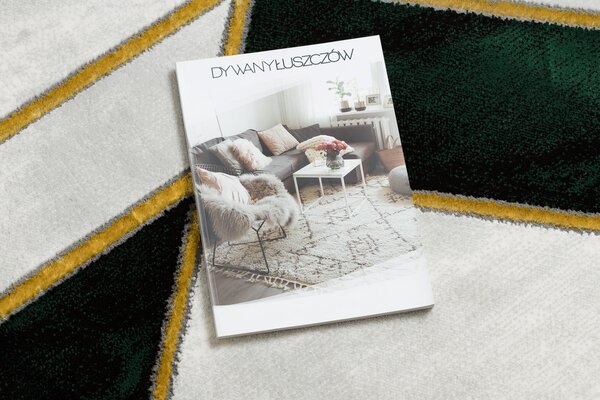 Exclusiv EMERALD covor 1015 cerc - glamour, stilat, marmură, geometric sticla verde / aur