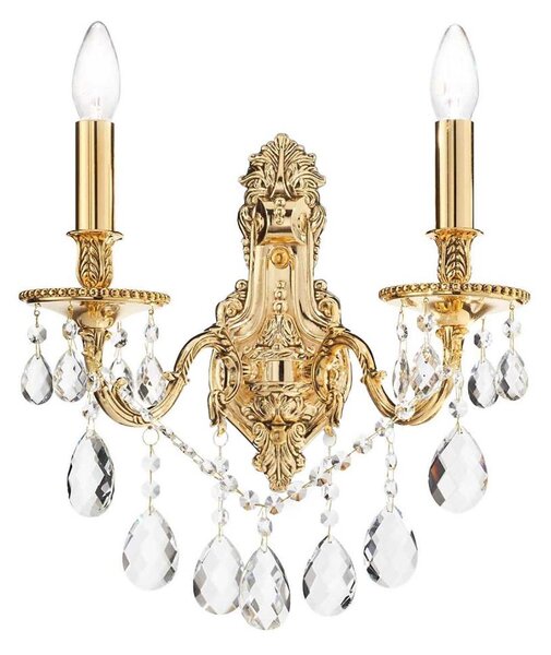 Aplică de cristal Ideal Lux GIOCONDA 2xE14/40W/230V auriu