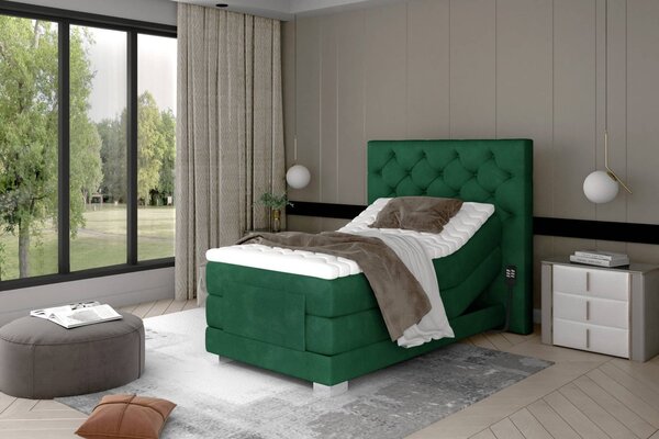 Pat lemn masiv Tapițat Chloe Personalizabil 90x200cm Reglabil Electric