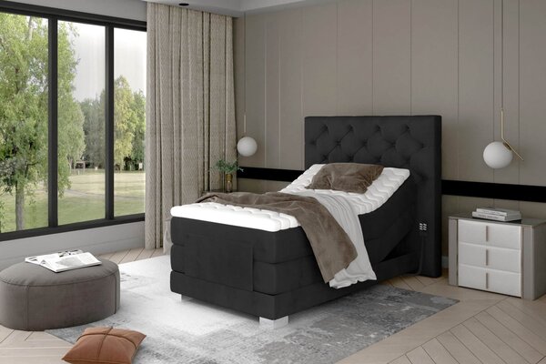 Pat lemn masiv Tapițat Chloe Personalizabil 90x200cm Reglabil Electric