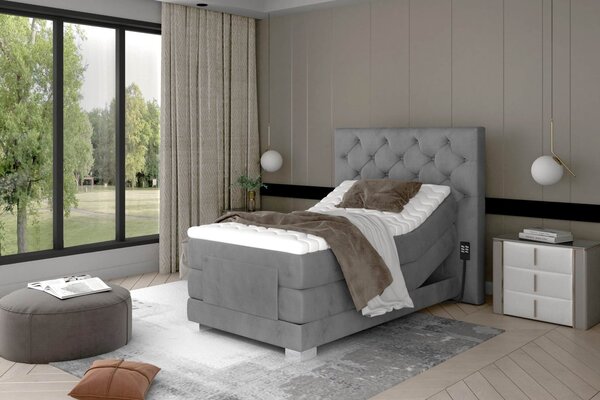 Pat lemn masiv Tapițat Chloe Personalizabil 90x200cm Reglabil Electric