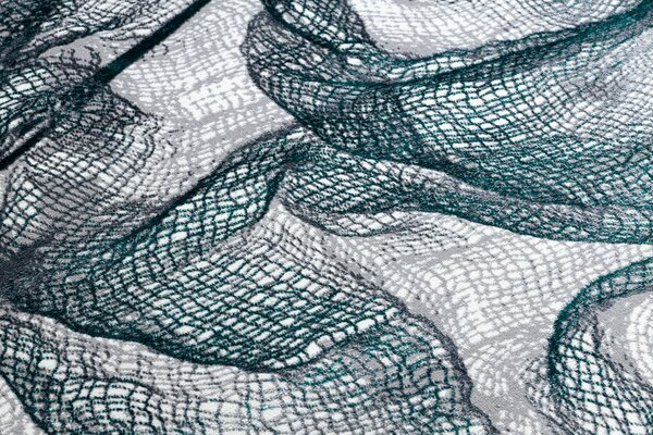 Covor DE LUXE modern 621 Net - structural gri / verde